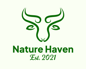 Green Nature Bull logo design