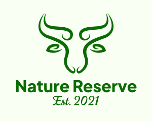 Green Nature Bull logo design