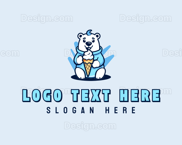 Polar Bear Sundae Cone Logo