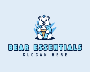 Polar Bear Sundae Cone logo design