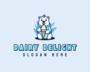 Polar Bear Sundae Cone logo design