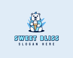 Polar Bear Sundae Cone logo design