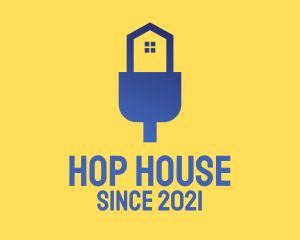 Blue USB House  logo design