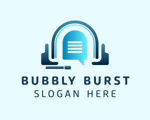 Blue Chat Bubble logo design