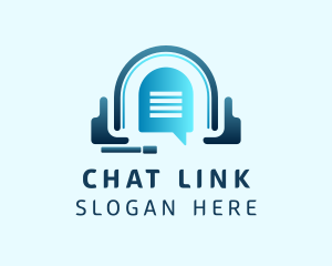 Blue Chat Bubble logo design