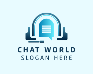 Blue Chat Bubble logo design