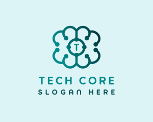 Technology AI Brain logo design