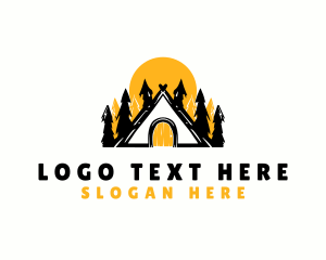 Lodge - Outdoor Cabin Camp logo design