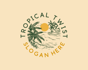 Tropical Beach Sea logo design