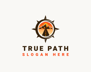 Mountain Path Compass logo design