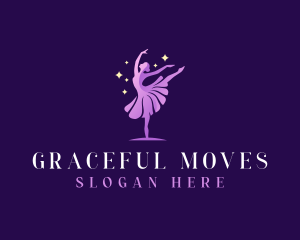 Performer Female Ballerina logo design