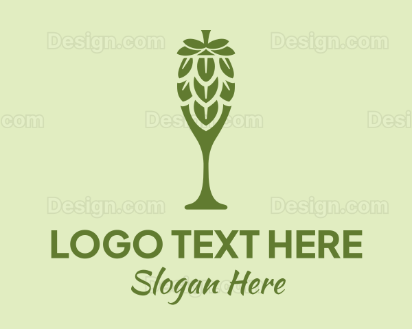 Green Hops Wine Glass Logo