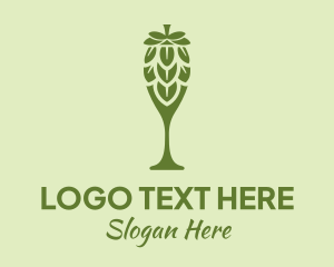 Green Hops Wine Glass logo