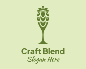 Green Hops Wine Glass logo
