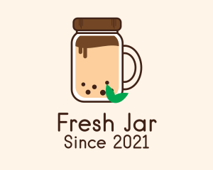 Mason Jar Milk Tea  logo design