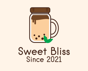 Mason Jar Milk Tea  logo design