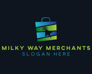 Market Online Shopping Bag logo design