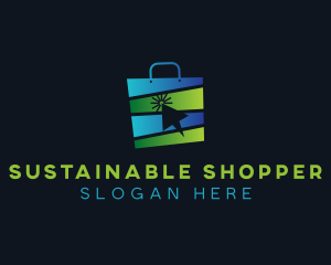 Market Online Shopping Bag logo design