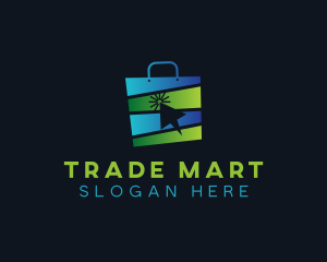 Market Online Shopping Bag logo design