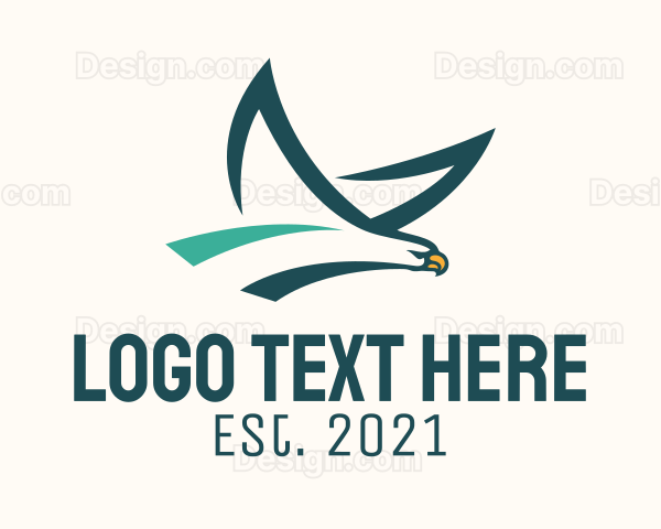 Green Eagle Flying Logo