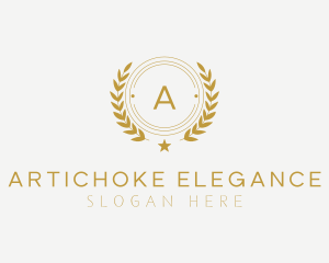 Elegant Wreath Badge logo design