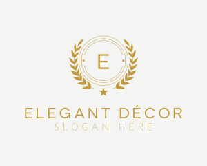 Elegant Wreath Badge logo design