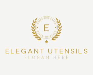 Elegant Wreath Badge logo design