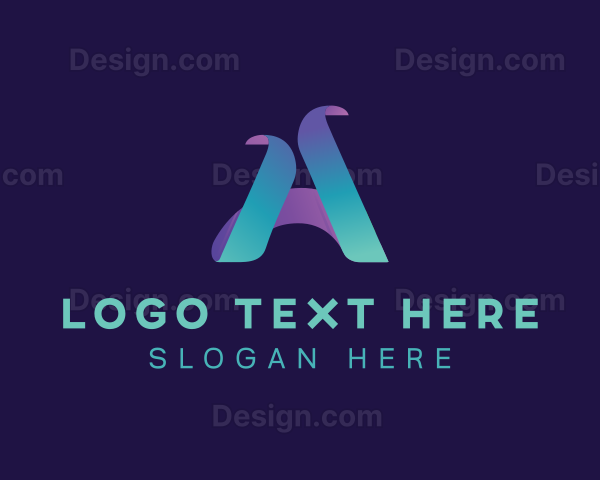 Tech Ribbon Letter A Logo