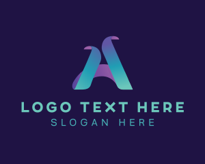 Tech Ribbon Letter A logo