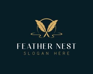 Publishing Stationery Feather logo design