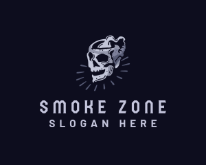 Skull Vape Smoke logo design