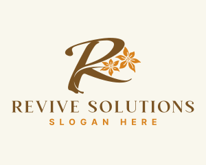 Environment Floral Leaves Letter R logo design