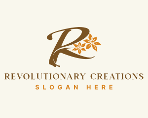 Environment Floral Leaves Letter R logo design