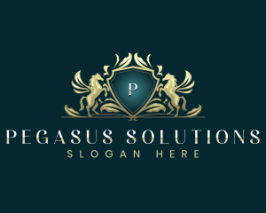 Luxury Pegasus Shield logo design