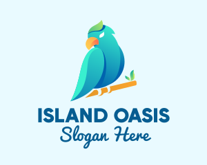 Gradient Tropical Parrot logo design