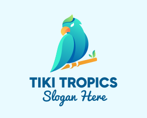 Gradient Tropical Parrot logo design