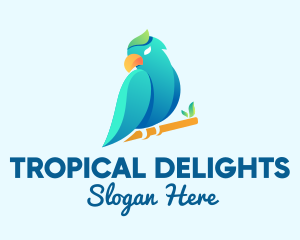 Gradient Tropical Parrot logo design