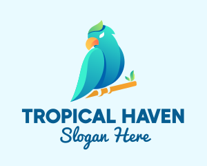 Gradient Tropical Parrot logo design