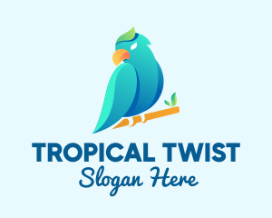 Gradient Tropical Parrot logo design