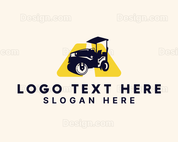 Construction Road Roller Logo