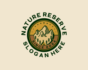 Camping Mountain Reserve Park logo design