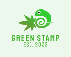 Green Chameleon Cannabis  logo design