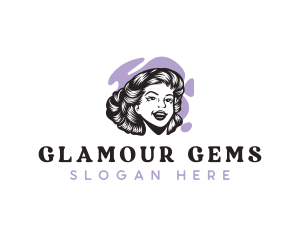 Female Retro Woman logo design