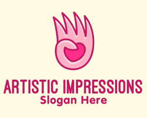 Pink Loving Hand logo design