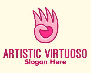 Pink Loving Hand logo design