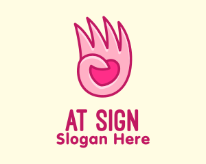 Pink Loving Hand logo design