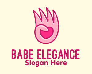 Pink Loving Hand logo design