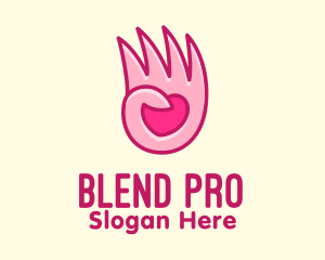 Pink Loving Hand logo design