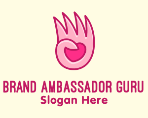 Pink Loving Hand logo design