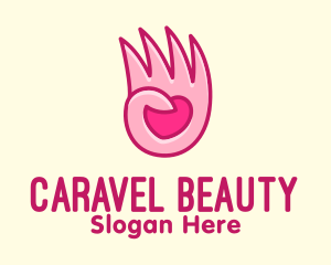 Pink Loving Hand logo design